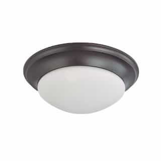 Nuvo 17" 60W Twist and Lock Ceiling Light w/ Frosted Glass, 3 Lights, Mahogany Bronze