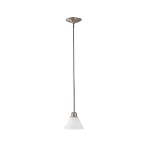 Nuvo 100W Empire LED Mini Pendant w/ Frosted White Glass, 1 Light, Brushed Nickel