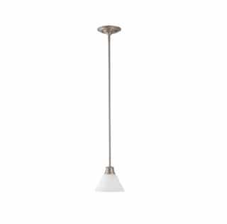 100W Empire LED Mini Pendant w/ Frosted White Glass, 1 Light, Brushed Nickel