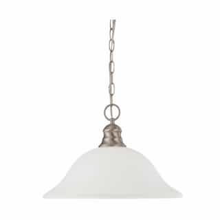 Nuvo 100W 16-in Hanging Pendant Fixture w/ Frosted White Glass, 1 Light, Brushed Nickel Finish