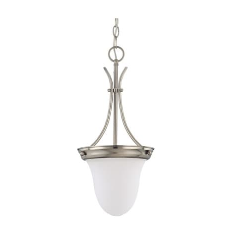 10" 100W Pendant Light w/ Frosted White Glass, Brushed Nickel