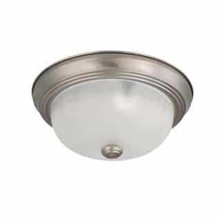 Nuvo 11" 60W Flush Mount Ceiling Light w/ Frosted White Glass, 2 Lights, Brushed Nickel
