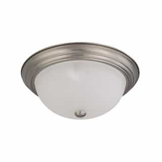 Nuvo 60W Empire LED Flush Mount Light w/ Frosted White Glass, 3 Light, Brushed Nickel Finish