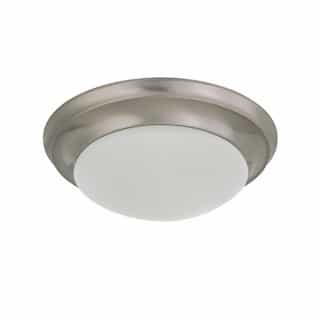 Nuvo 60W Flush Twist & Lock w/ Frosted White Glass, 1 Light, Brushed Nickel