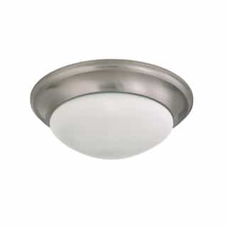 17" 60W Twist and Lock Ceiling Light w/ Frosted Glass, 3 Lights, Brushed Nickel