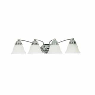 100W Empire Series Vanity Light w/ Alabaster Glass, 4 Light, Polished Chrome