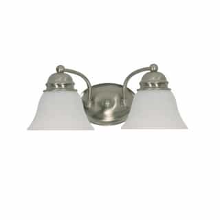Nuvo 100W Empire LED Vanity w/ Alabaster Glass, 2 Light, Brushed Nickel