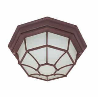 60W Ceiling Spider Cage Fixture w/ Frosted Glass, 1 Light, Old Bronze