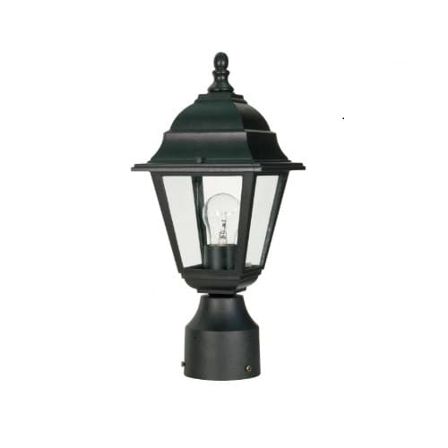 Nuvo 60W Briton Post Lantern w/ Clear Seed Glass, 1 Light, Textured Black