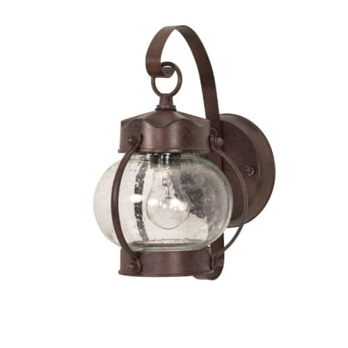 Nuvo 60W Onion Outdoor Wall Fixture w/ Clear Seed Glass, 1 Light, Old Bronze