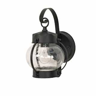 60W Onion Outdoor Wall Fixture w/ Clear Seed Glass, 1 Light, Textured Black
