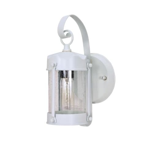 Nuvo 60W Piper Outdoor Wall Fixture w/ Clear Seed Glass, 1 Light, White
