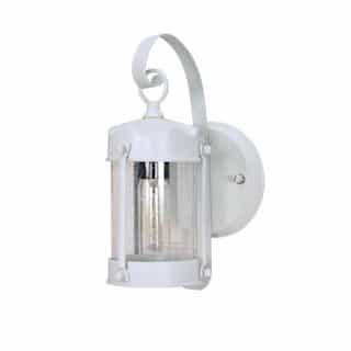 60W Piper Outdoor Wall Fixture w/ Clear Seed Glass, 1 Light, White
