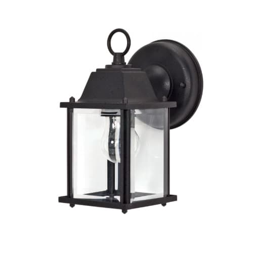 Nuvo 60W Cube Wall Lantern w/ Clear Beveled Glass, Textured Black