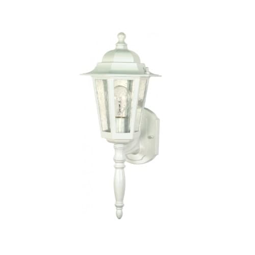 Nuvo 60W Cornerstone LED Wall Lantern w/ Clear Seed Glass, 1 Light, White