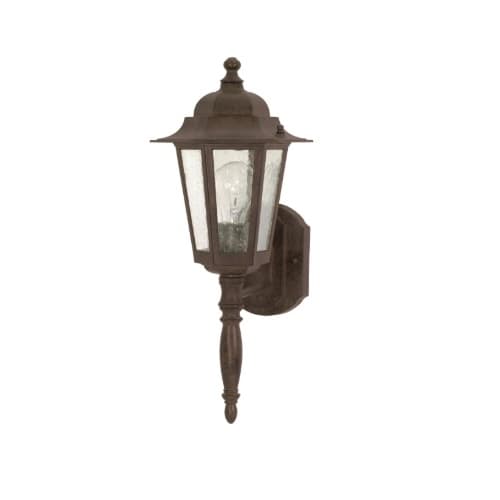 Nuvo 60W Cornerstone LED Wall Lantern w/ Clear Seed Glass, 1 Light, Old Bronze