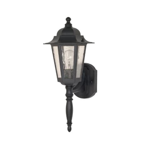 Nuvo 60W Cornerstone LED Wall Lantern w/ Clear Seed Glass, 1 Light, Textured Black
