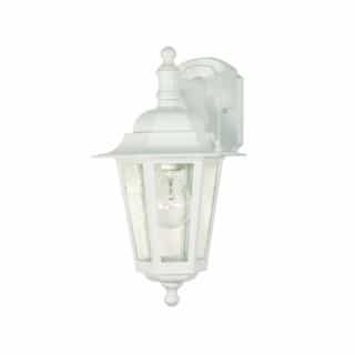 60W Cornerstone Wall Lantern w/ Clear Seed Glass, 1 Light, White