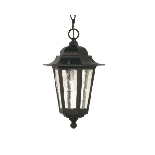 Nuvo 60W Cornerstone LED Hanging Lantern w/ Clear Seed Glass, 1 Light, Textured Black