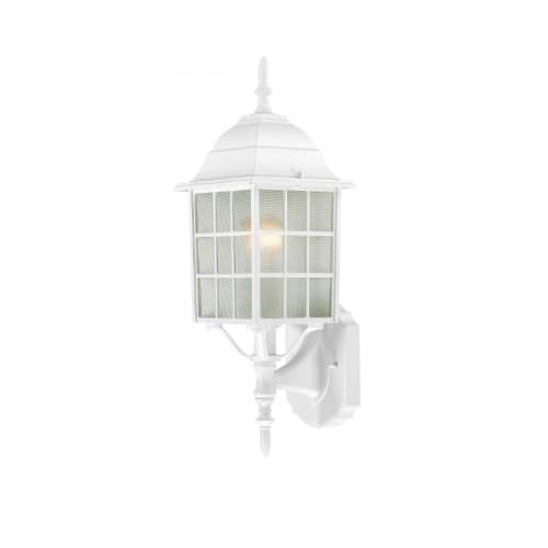 Nuvo 100W 18-in Adams LED Wall Lantern w/ Frosted Glass, 1 Light, White