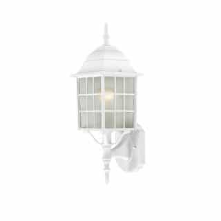 100W Adams LED Wall Lantern w/ Frosted Glass, 1 Light, White, 18-in