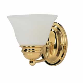 7" 100W Empire Series Vanity Light w/ Alabaster Glass, Polished Brass