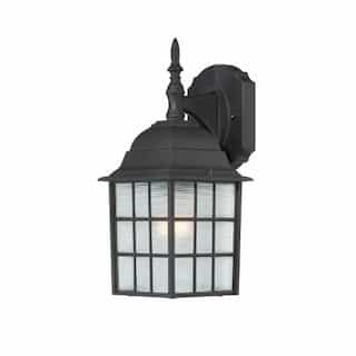100W Adams LED Wall Lantern w/ Frosted Glass, 1 Light, Textured Black, 14-in