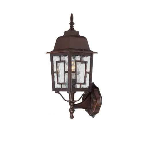 Nuvo 100W 17-in Banyan LED Outdoor Wall Lantern w/ Clear Water Glass, 1 Light, Rustic Bronze