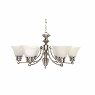 Nuvo 60W Empire Series Chandelier w/ Alabaster Glass, Brushed Nickel