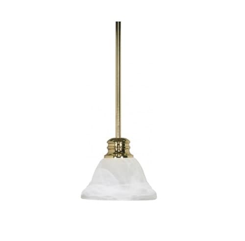 Nuvo 100W Empire LED Mini Pendant w/ Alabaster Glass, 1 Light, Polished Brass