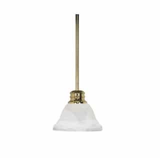 100W Empire LED Mini Pendant w/ Alabaster Glass, 1 Light, Polished Brass