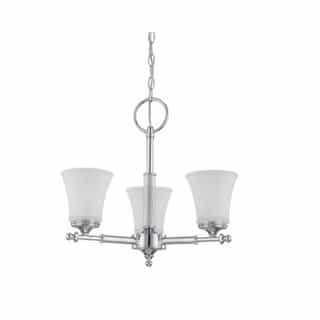 60W Teller Series Chandelier Light w/ Frosted Glass, 3 Lights, Polished Chrome