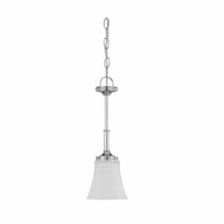 100W Teller LED Mini Pendant w/ Frosted Etched Glass, 1 Light, Polished Chrome
