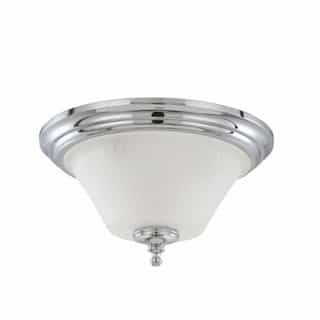 Nuvo 60W Teller Series Flush Mount Ceiling Light w/ Frosted Glass, 3 Lights, Polished Chrome