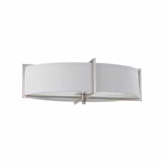 60W Portia Series Oval Flush Mount Ceiling Light w/ Gray Shade, 6 Lights, Nickel