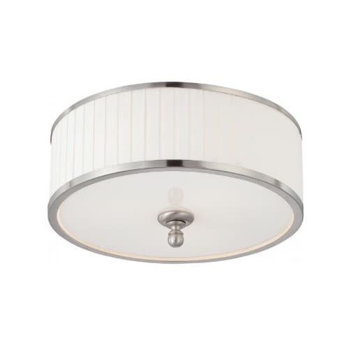 Nuvo 60W Candice Series Flush Dome Ceiling Light w/ White Shade, Brushed Nickel