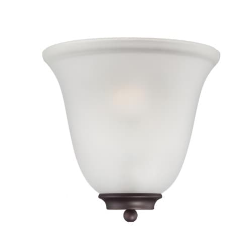 Nuvo 60W Empire LED Wall Sconce w/Frosted Glass, 1 Light, Mahogany Bronze