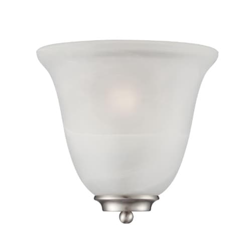 Nuvo 60W Empire LED Wall Sconce w/ Alabaster Glass, 1 Light, Brushed Nickel