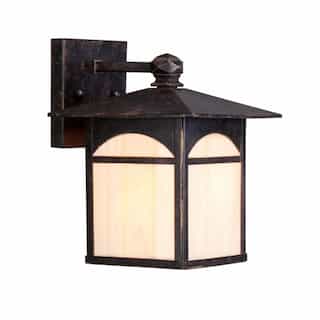 7" 60W Canyon Series Wall Lantern w/ Honey Stained Glass, Umber Bronze