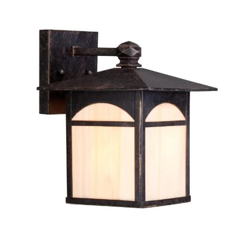 Nuvo 7" 60W Canyon Series Wall Lantern w/ Honey Stained Glass, Umber Bronze
