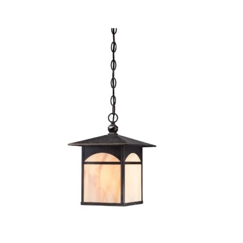 100W Canyon Series Hanging Lantern w/ Honey Stained Glass, Umber Bronze