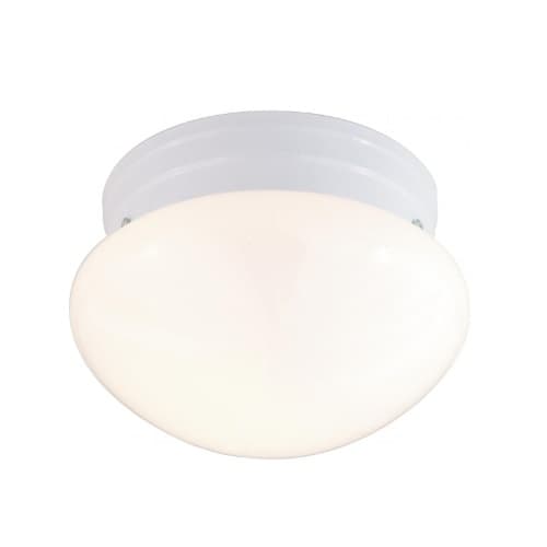 8" 60W Small Flush Mount Mushroom Ceiling Light, White