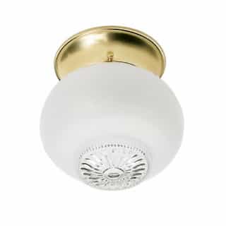 Nuvo 6" 60W Flush Mount Ceiling Light w/ Frosted Glass & Clear Bottom, Polished Brass
