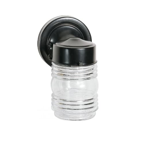Nuvo 6" 60W Mason Jar Wall Lantern w/ Clear Glass, Black