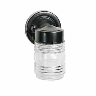 6" 60W Mason Jar Wall Lantern w/ Clear Glass, Black