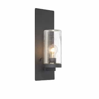 60W Indie Series Wall Sconce w/ Seeded Glass, E26, Black