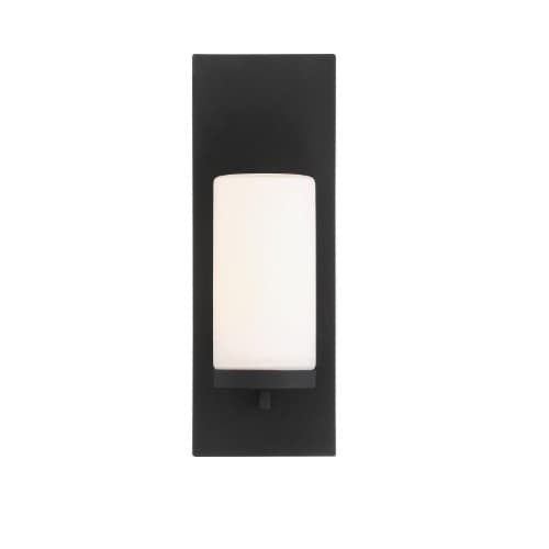 60W Indie Series Small Wall Sconce w/ Seeded Glass, Textured Black