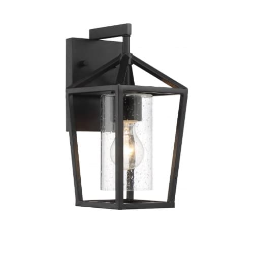 Nuvo 60W Hopewell Series Wall Lantern w/ Clear Seeded Glass, Matte Black