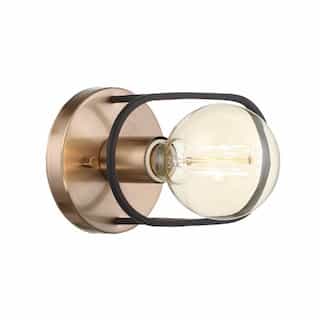 60W Chassis Series Wall Sconce, Copper Brushed Brass & Matte Black