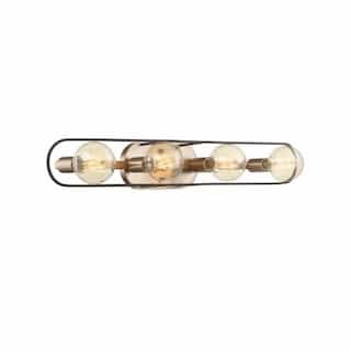 60W Chassis Series Vanity Light, 4 Lights, Copper Brushed Brass